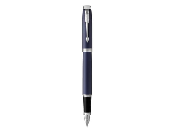 Parker IM, Blå, Påfyllning med bläckpatronssystem, Blå, Gjuten aluminium, mässing, Metall, Rund spets, Rostfritt stål