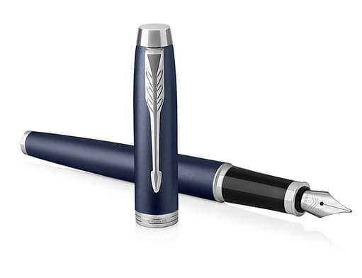 Parker IM, Blå, Fyllesystem med patron, Blå, Aluminium, Messing, Metall, Rund spiss, Rustfritt stål