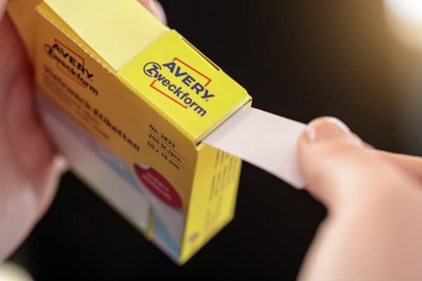 Avery 3852, gul, rund, permanent, universell, papper, 1 cm