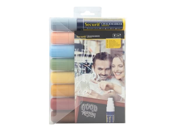 Securit® original kridtmarker sæt med otte i jordfarver - (6 stk.)