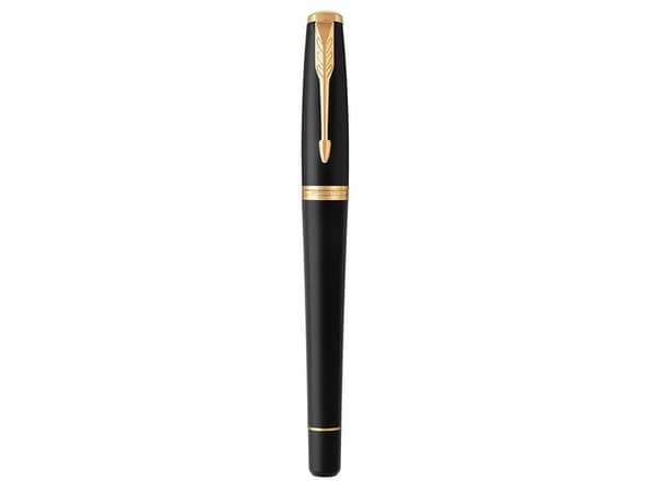 Parker Urban, Svart, Guld, Påfyllning med bläckpatronssystem, Blå, Gjuten aluminium, mässing, Krom, Rund spets, Rostfritt stål