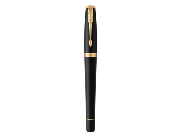 Parker Urban, Svart, Guld, Påfyllning med bläckpatronssystem, Blå, Gjuten aluminium, mässing, Krom, Rund spets, Rostfritt stål