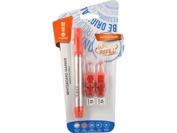 MemoBe Marker for tørre bord. + 2 røde MemoBe ampuller