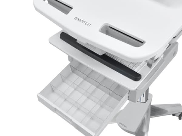 Ergotron StyleView, Multimediakärry, Alumiini, Harmaa, Valkoinen, Alumiini, Muovi, Sinkittyä terästä, Litteä paneeli, 15 kg, 61 cm (24")