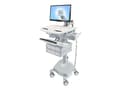 Miniatyrbilde 1 av 5: Ergotron StyleView - Vogn - åpen arkitektur - for LCD-skjerm / PC-utstyr - medisinsk - aluminium, forsinket stål, kvalitetsplast - grå, hvit, polert
