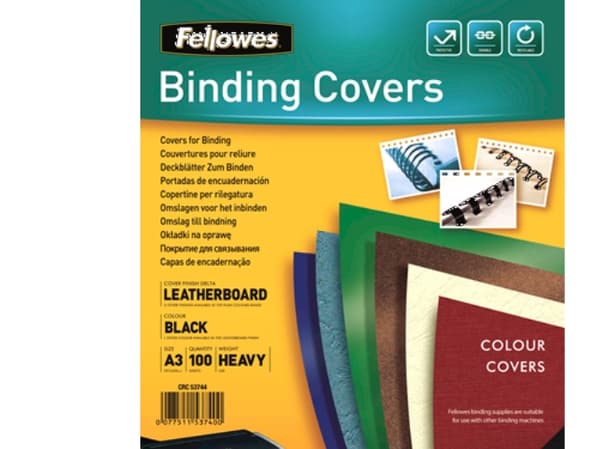 Fellowes Delta - A3 (297 x 420 mm) - svart - 250 g/m² - 100 stk permomslag - for Fellowes Galaxy 500, Galaxy Wire, Pulsar+ 300, Quasar+ 500, Star 150