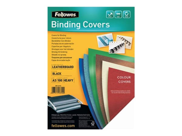Fellowes Delta - A3 (297 x 420 mm) - svart - 250 g/m² - 100 stk permomslag - for Fellowes Galaxy 500, Galaxy Wire, Pulsar+ 300, Quasar+ 500, Star 150