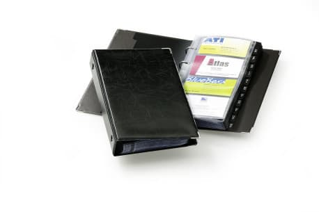 DURABLE VISIFIX - Visitkortsbok - 12 delar - förtryckt: A-Z - för 57 x 90 mm - kapacitet: 200 kort - tabbad - svart
