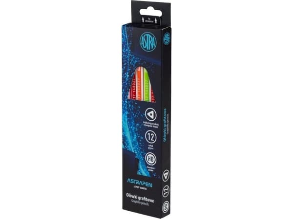 Astra Grafitpenna sortering trä med gummi (12st) ASTRA