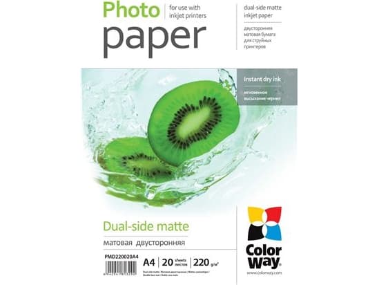 ColorWay - Matt - A4 (210 x 297 mm) - 220 g/m² - 20 ark fotopapper