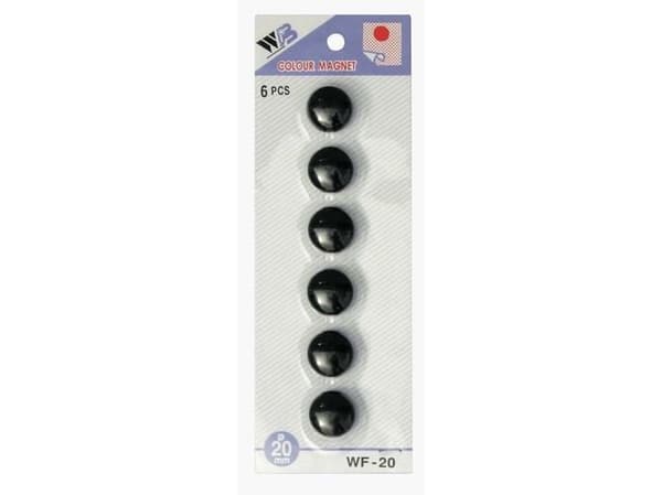 Argo-magneter 20 mm, 6 deler, svart (607071)