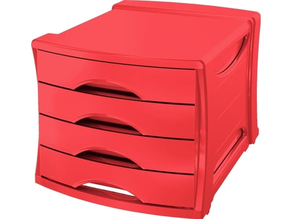 Esselte Vivida, Polystyreeni, Punainen, A4, 4 laatikko(a), 210 g, 254 x 350 x 61 mm