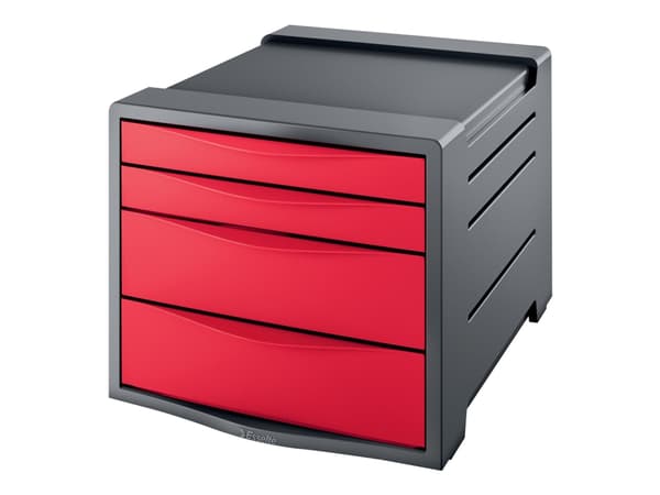 Esselte Vivida, Polystyreeni, Punainen, A4, 4 laatikko(a), 210 g, 254 x 350 x 61 mm
