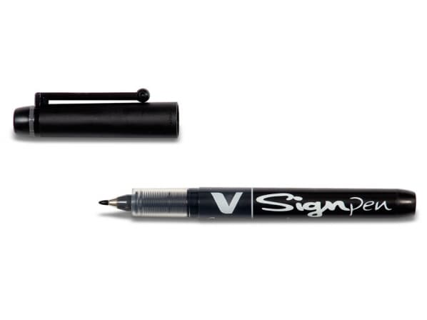 Fiberpen Pilot V-Sign, 0,6 mm, sort
