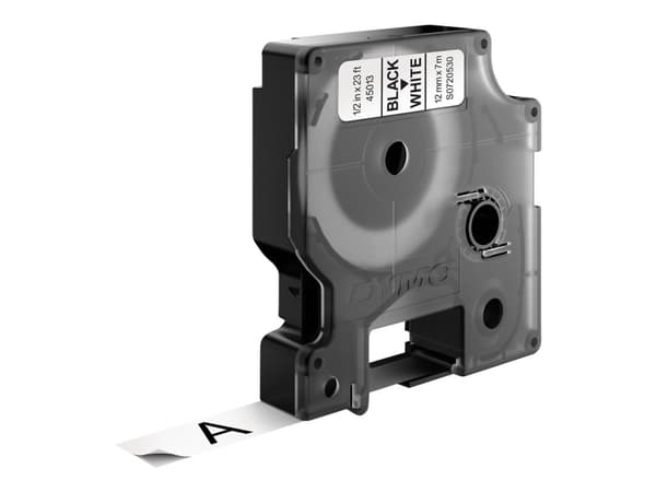 Labeltape DYMO® D1 sort på hvid 12mm x 7m
