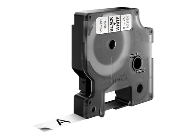 Labeltape DYMO® D1 sort på hvid 12mm x 7m
