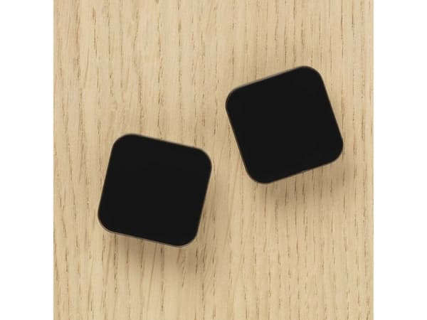 Super Stærke Magneter' akryl sort 2,5 x 2,5 cm - (2 stk.)