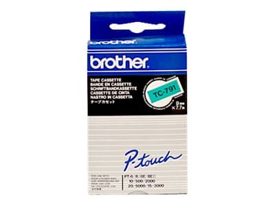 Brother TC791 - 9 mm x sort på grønt - laminert teip - for P-Touch PT-2000, PT-3000, PT-500, PT-5000, PT-8E