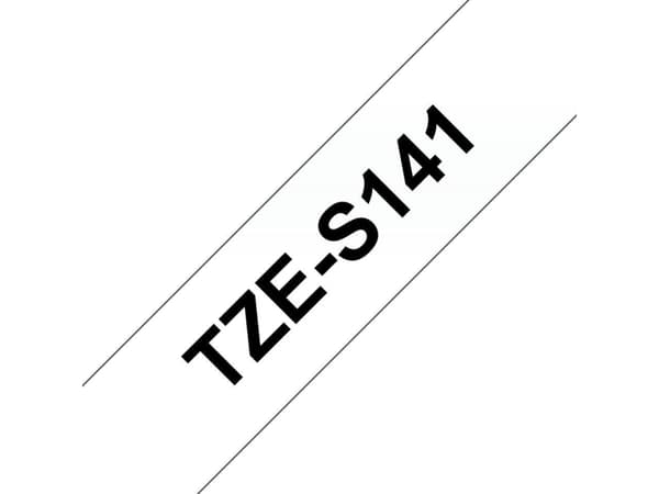Brother TZe-S141 - sort på klar 18mm x 8m - ekstra stærkt klæbende