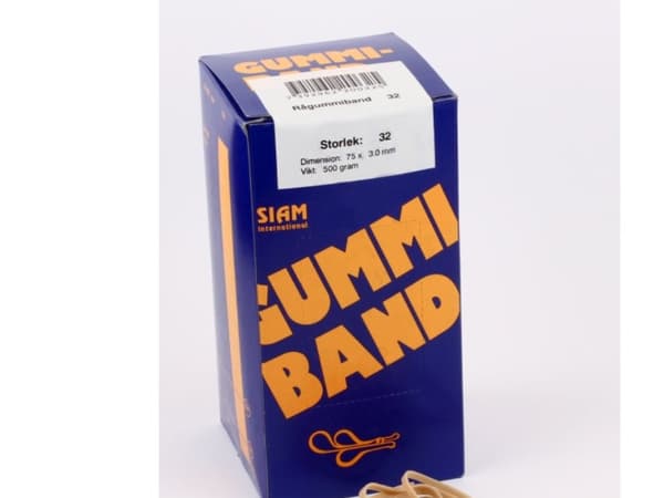 Gummibånd nr. 32 75x3,0mm natur (500g)