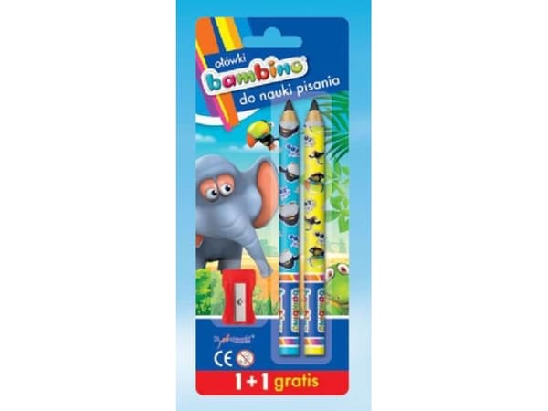 St. Majewski Pencils for learning to write Bambino 1 + 1 + sharpener (5903235001918)