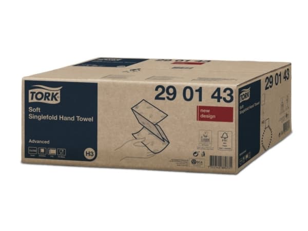 Håndklædeark Tork H3 Advanced Singlefold hvid - (15 pakker x 250 ark)