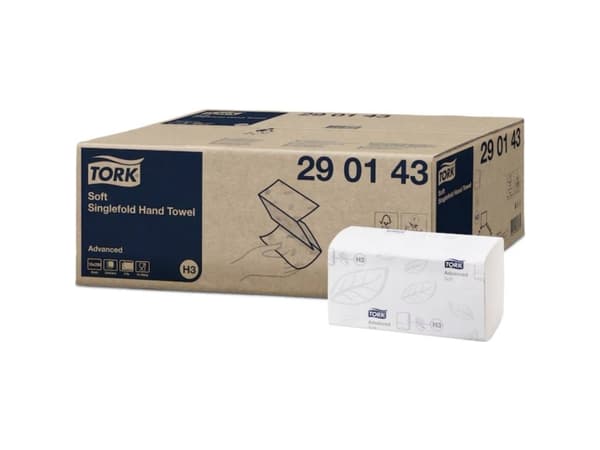 Håndklædeark Tork H3 Advanced Singlefold hvid - (15 pakker x 250 ark)