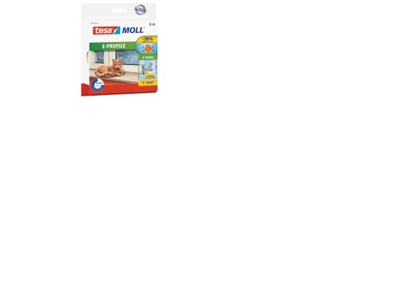 Tesa gummipakning 9mm E-profil hvit 6m (0546322)