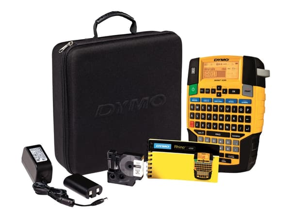 DYMO Rhino 4200 Kit - Etikettmaker - S/H - termotransfer - Rull (1,9 cm) - kutter Sort, Gult