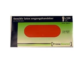 Engangshandske Prime Source str. S uden Pudder Latex AQL 1.5 hvid m/100 stk. - (karton á 10 pakker)