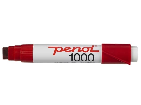 Penol 1000 - Markør - permanent - for glass, metall, plast - rød - hydrokarbonbasert blekk - 3-16 mm - ekstra bred