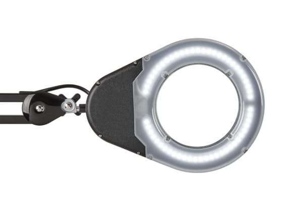 MAUL LED forstørrelseslampe Viso med sort klemmesokkel