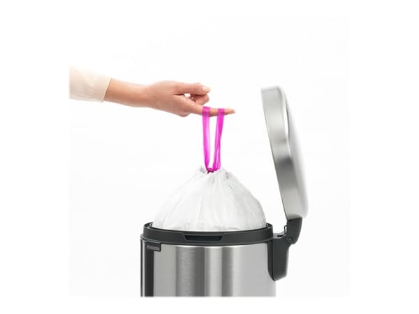 Brabantia Size C - Søppeldunkfôr - trekksnor - 12 L - høytetthetspolyetylen (LDPE) - hvit - pakke av 1 x 20