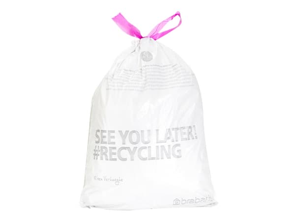 Brabantia Size C - Søppeldunkfôr - trekksnor - 12 L - høytetthetspolyetylen (LDPE) - hvit - pakke av 1 x 20