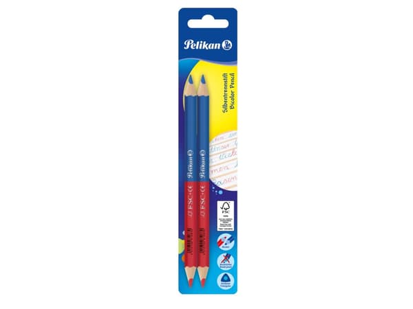Pelikan 811118, Soft (myk), Blå, Rød, 2 stykker