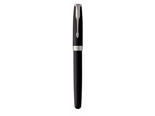 Parker Sonnet, Svart, Påfyllning med bläckpatronssystem, Blå, Lack, Palladium, Medium, Ambidextrous