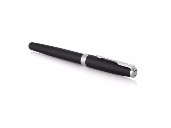 Parker Sonnet, Svart, Påfyllning med bläckpatronssystem, Blå, Lack, Palladium, Medium, Ambidextrous