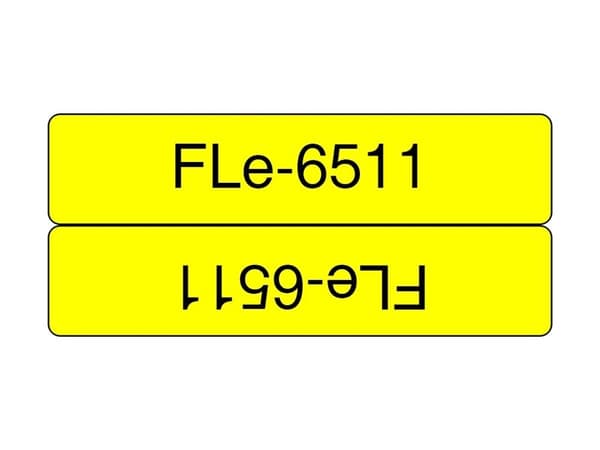 Brother FLe-6511 - Svart på gult - 21 x 45 mm 72 etikett(er) (1 rull(er) x 72) stanseskårne etiketter - for P/N: PTP900C
