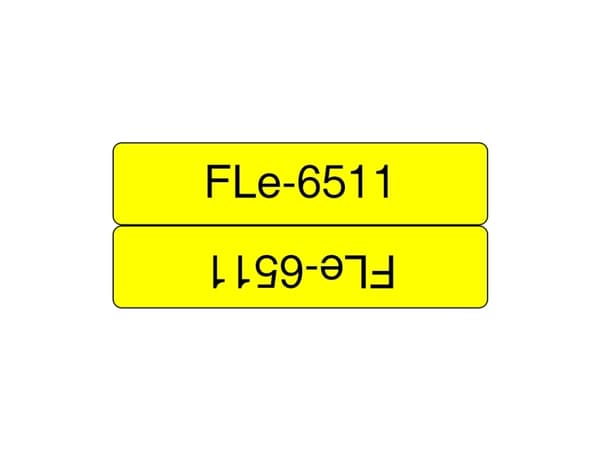 Brother FLe-6511 - Svart på gult - 21 x 45 mm 72 etikett(er) (1 rull(er) x 72) stanseskårne etiketter - for P/N: PTP900C