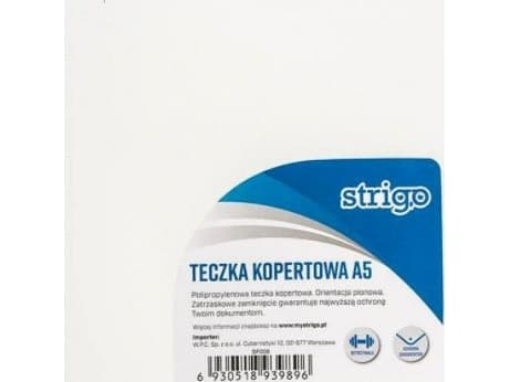 Strigo TECZKA KOPERTOWA STRIGO PP A5 PIONOWA TRANSPARENTNA
