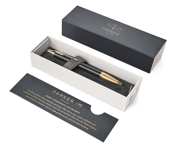 Parker IM, Blå, Svart, Guld, Clip-on retractable ballpoint pen, Medium, Ambidextrous, 1 styck