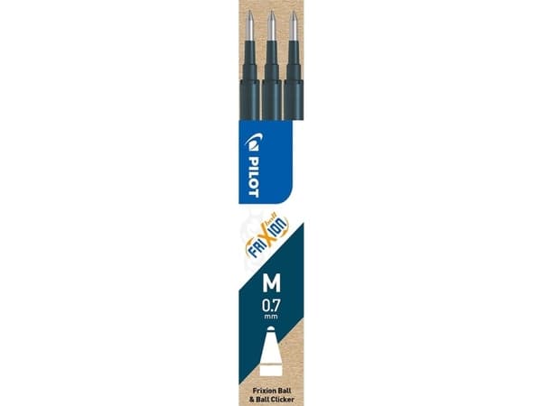 Refill Pilot Frixion Medium 0.7 mm blå/sort (3 stk.)