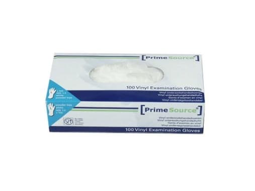 Handske Engangs Prime Source str L uden Pudder Vinyl AQL 1.5 Hvid,10 pk x 100 Stk/krt