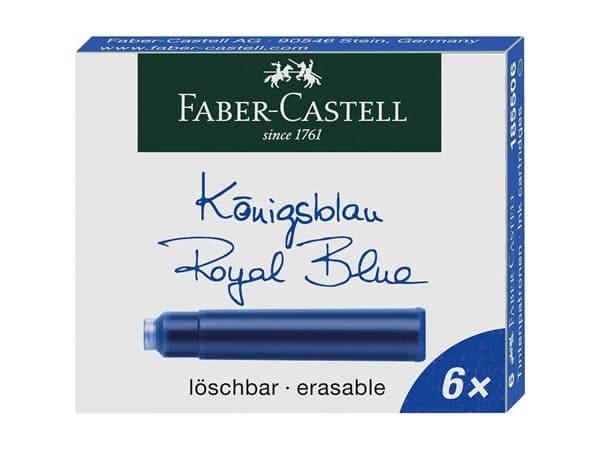Faber-Castell - Bläckptron - icke-permanent - kungsblå (paket om 6)