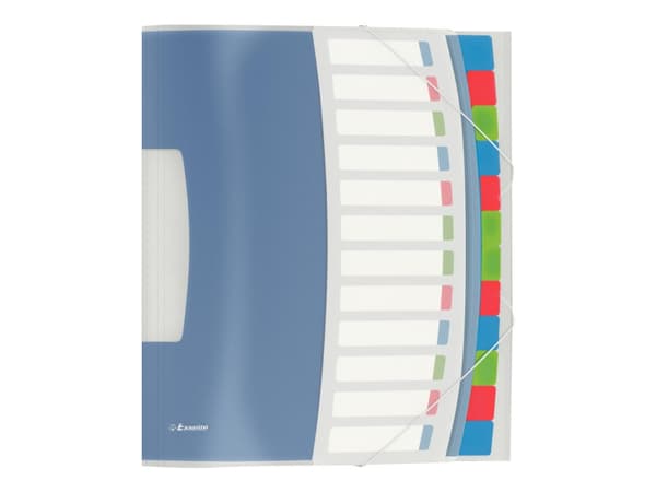 Esselte Vivida - Klassifikationsmapp - 12 utrymmen - 12 delar - tabbad - vit, genomskinlig