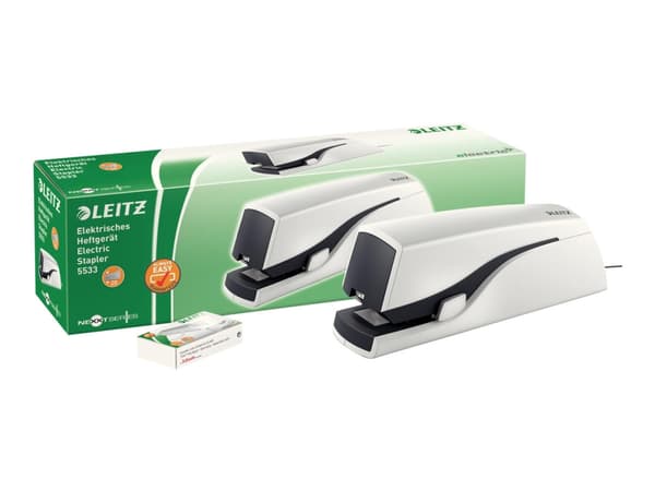 Leitz NeXXt - Elektrisk stiftemaskin - 20 ark / 2 mm - 24/6, 26/6 - plast, metall - perlehvit