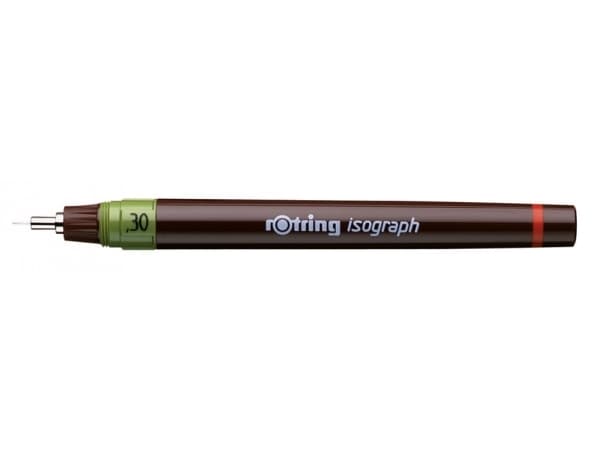 Rotring Isograph 0.2/0.3/0.5, Gelépenn med hette, Sort, Brun, Boks, 4 stykker