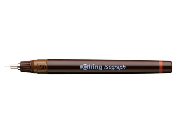 Rotring Isograph 0.2/0.3/0.5, Gelépenn med hette, Sort, Brun, Boks, 4 stykker