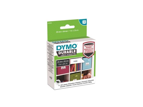 Etiketter, Dymo Durable, 25 x 54 mm, hvid, 160 etiketter