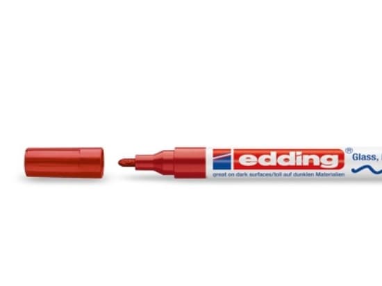 Paint marker Edding 751 permanent rød rund spids 1-2mm - (10 stk.)